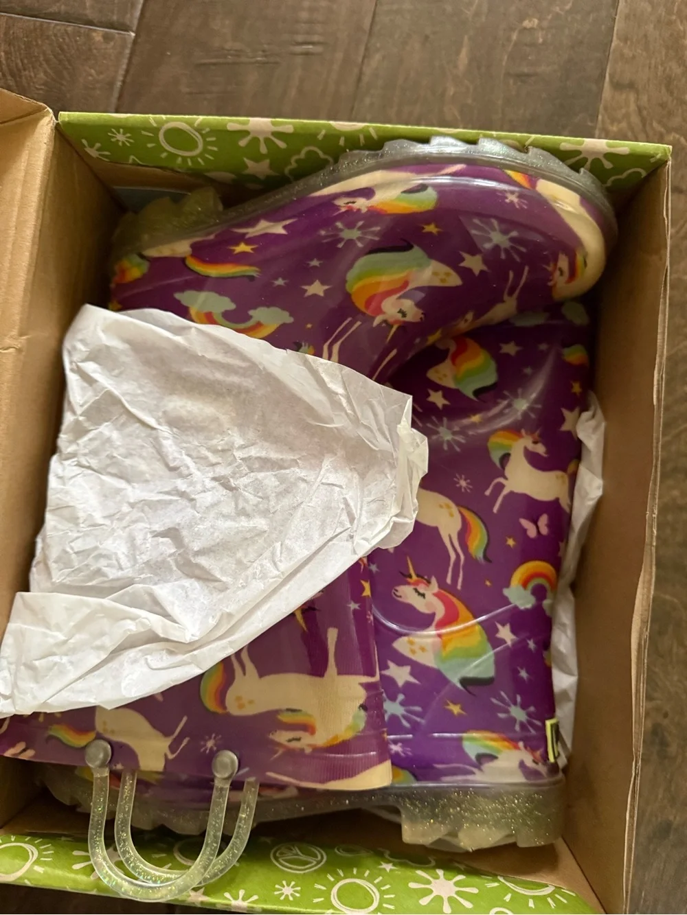 Western Chief Purple Unicorn Light-Up Kids Rain Boots